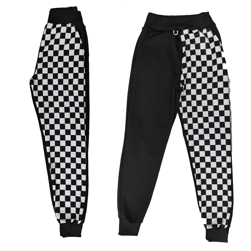 Calça de moletom emo skate quadriculada
