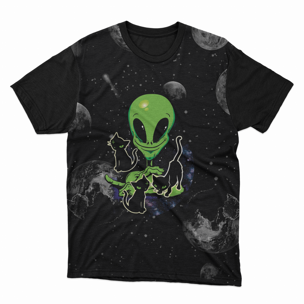 Camiseta  gatos Alien