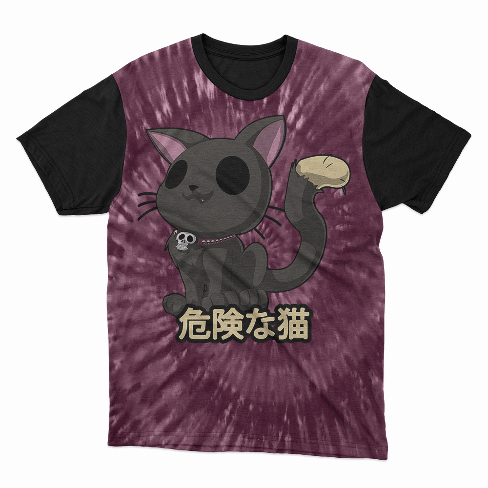 Camiseta anime Gato tie dye