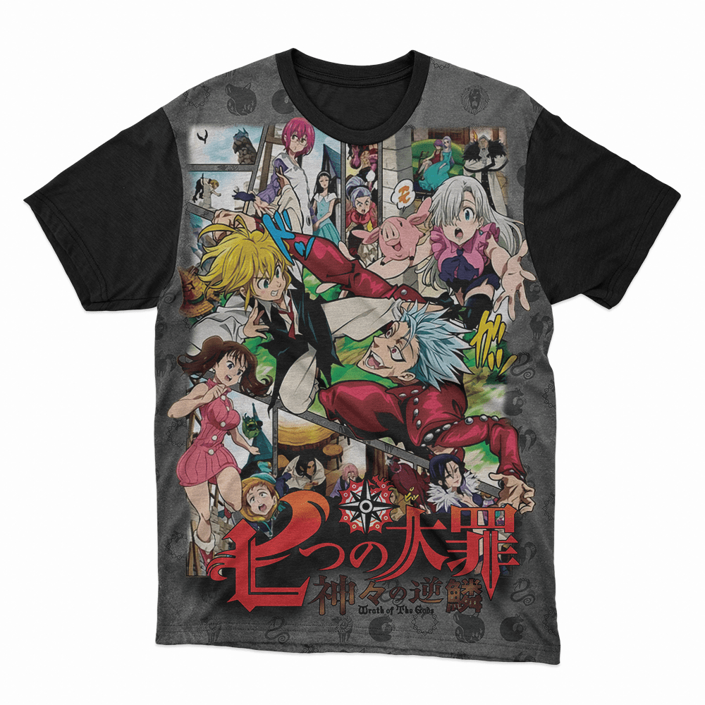 Camiseta anime Nanatsu no Taizai cinza - Short Fuse