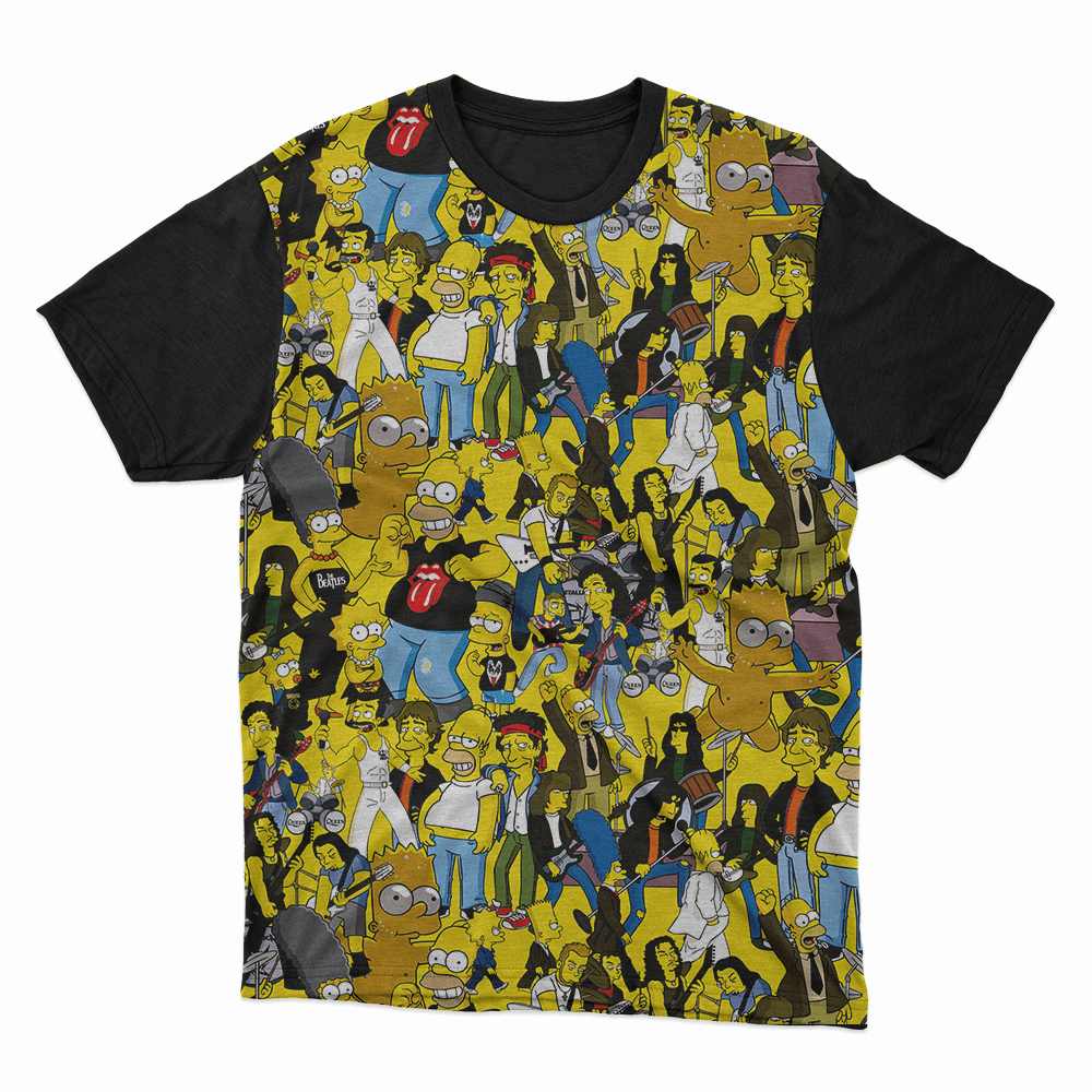 Camiseta desenho Simpsons rock