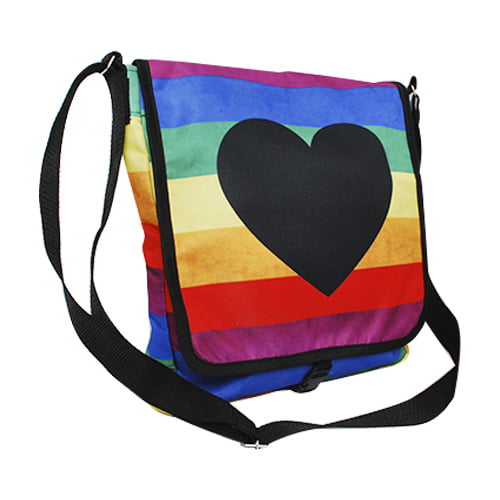 Bolsa carteiro unissex Pride coração