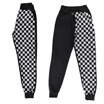 Calça de moletom emo skate quadriculada
