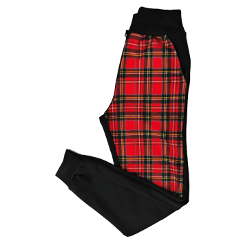 Calça de moletom Xadrez vermelho Punk