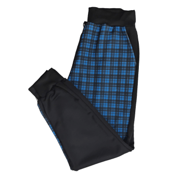 Calça de moletom Xadrez azul Punk